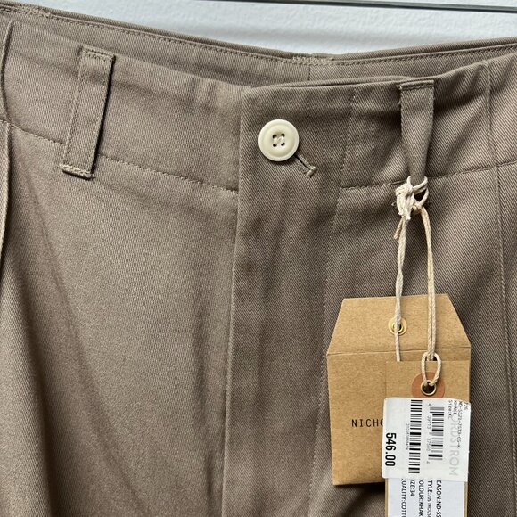 NWT Nicholas Daley Cotton/Silk Khaki Trousers - Size: 34/XL - Picture 4 of 13